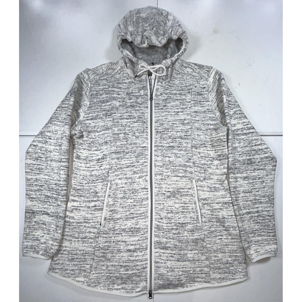 Kuhl Jacket Womens XL Gray Fleece Hooded Full Zip Long Pockets Cozy Warm Knit